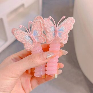 Butterfly double spring hair elastic