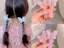 Butterfly double spring hair elastic